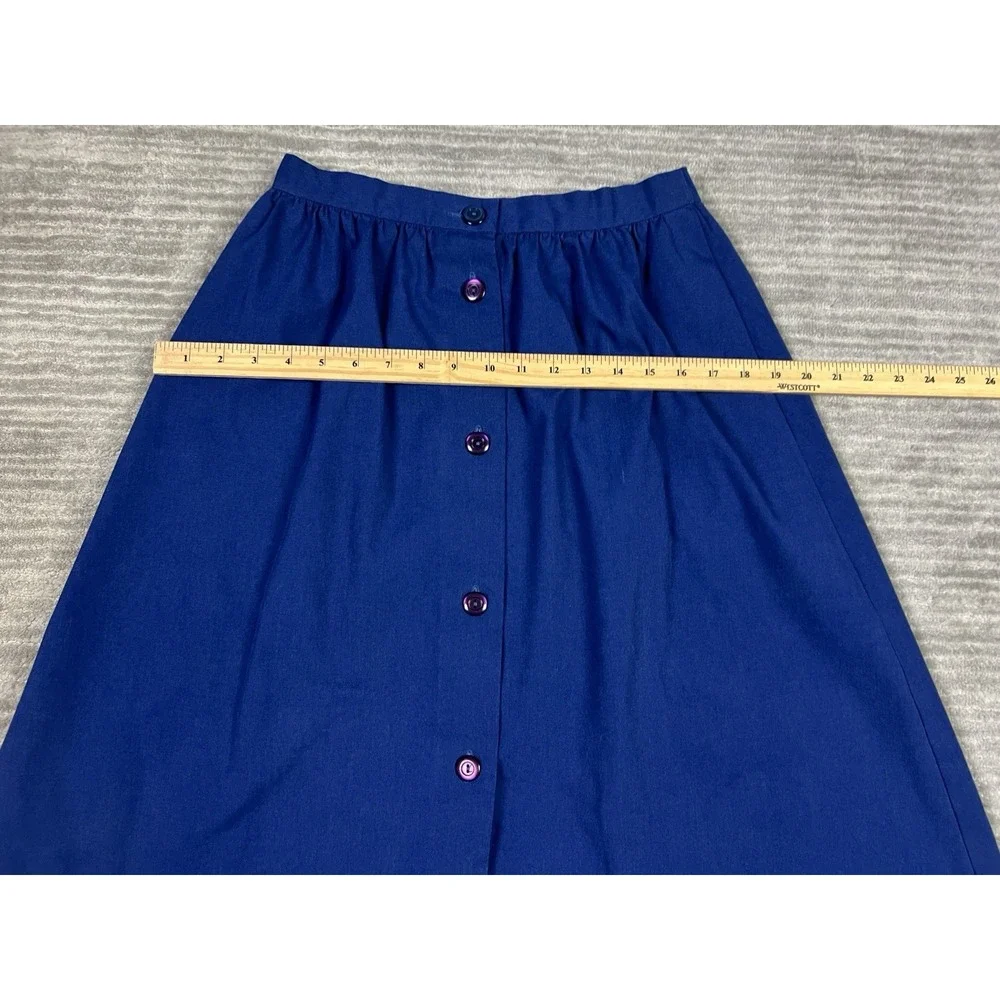 Brenda Johns Skirt Womens‎ Medium Blue A-Line Polyester Blend Midi Made in USA